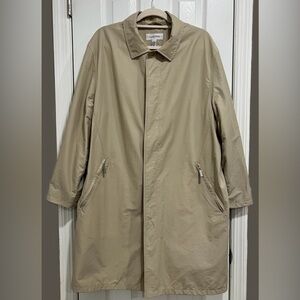 Scandi Calvin Klein Khaki Beige Trench Coat Size Large